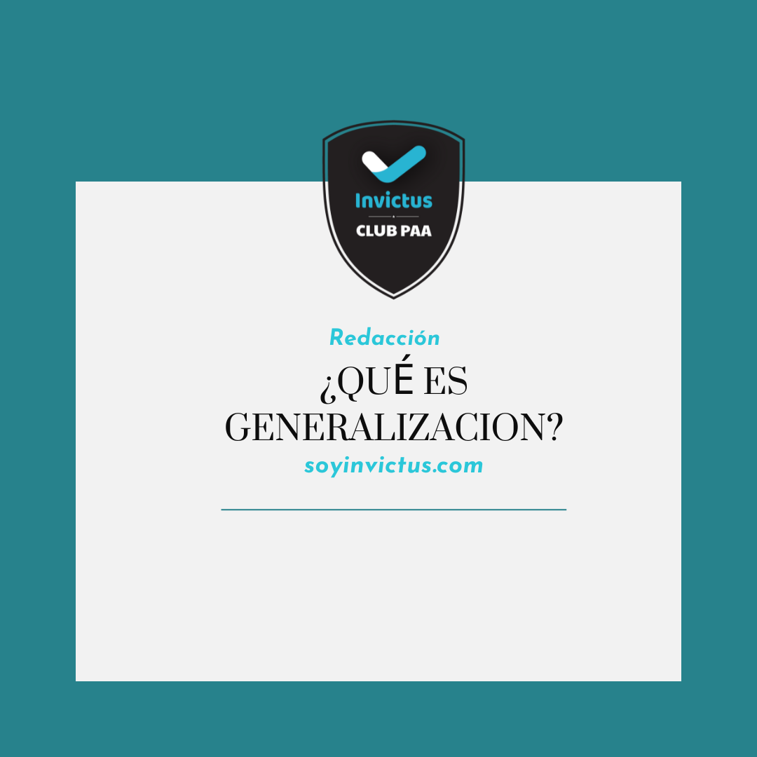 ¿Qué es la generalización?