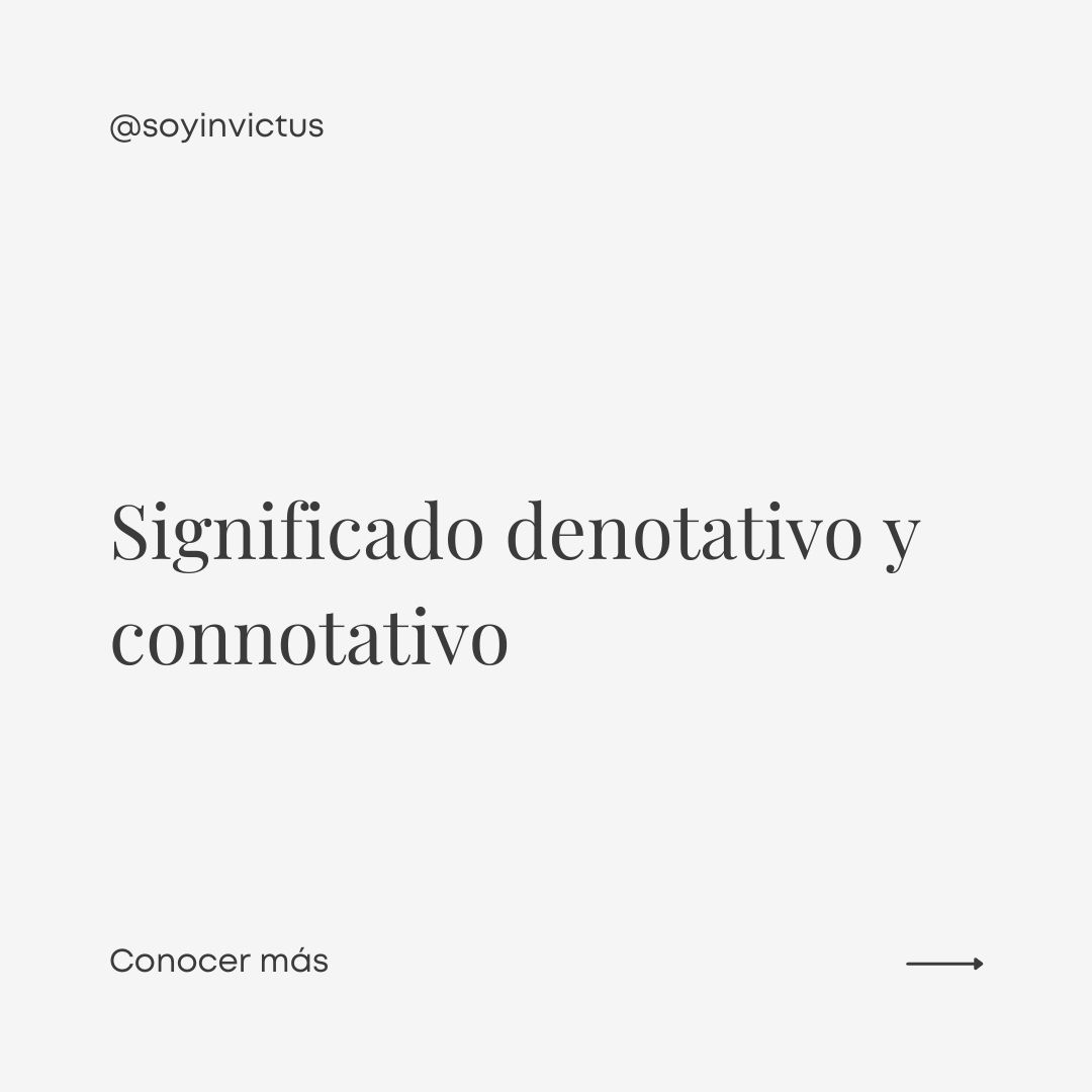 Significado denotativo y connotativo